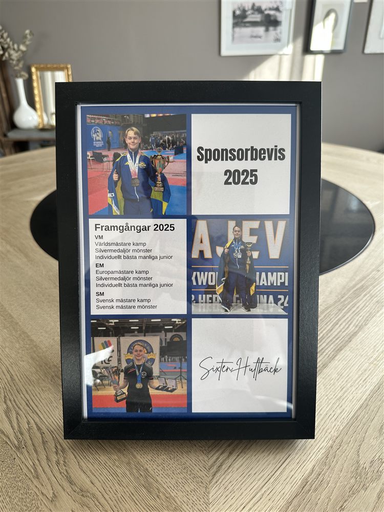 Inramat sponsorbevis